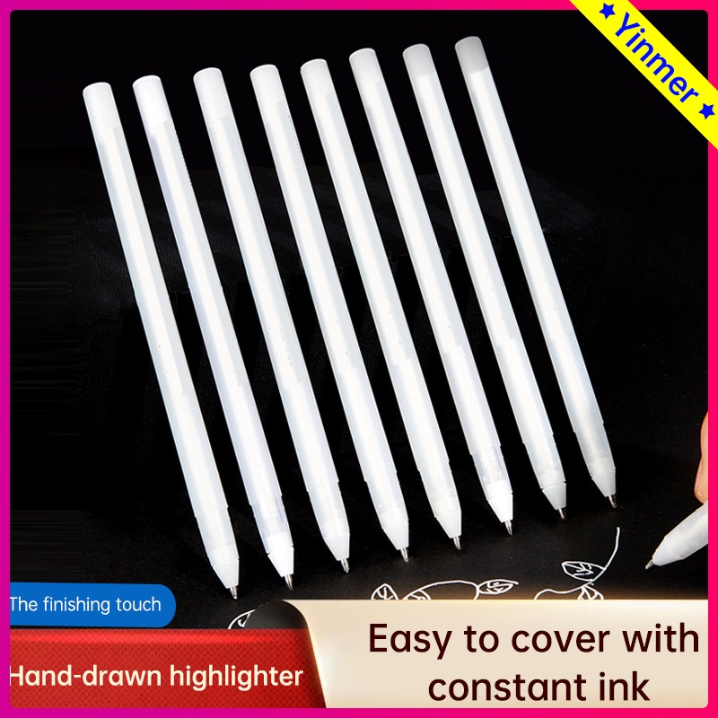 

COD✨Pena Gel Sketsa Putih Lukisan Sorot Pena Gambar Warna-warni Untuk Art Alat Tulis Impor -Yinmer