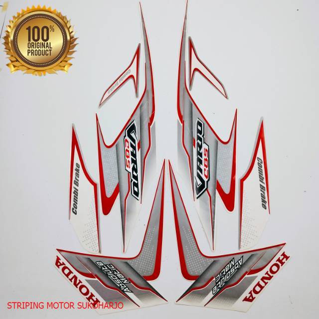 (ORI) striping honda vario cbs 110 karbu 2010 putih kualitas original