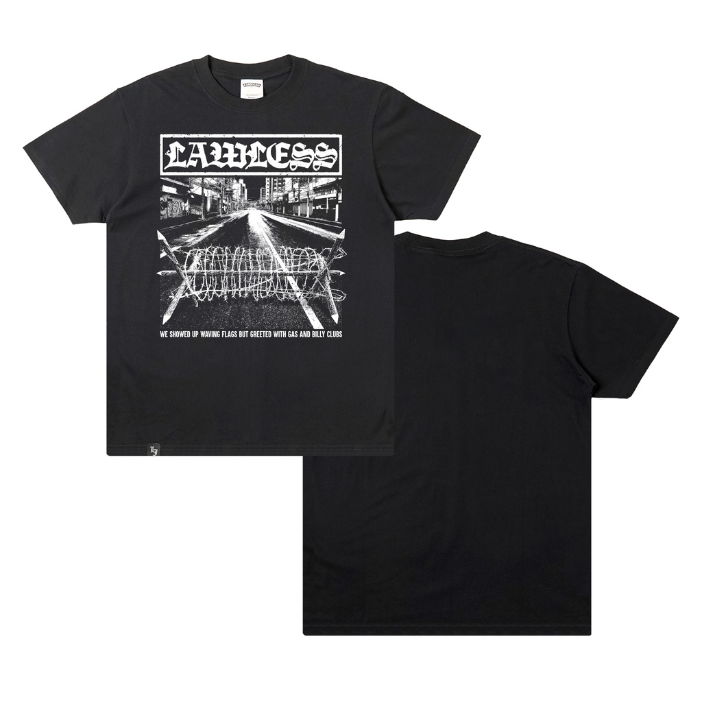 【COD】Lawless Jakarta - Road Block Tshirt - Black Tidur pendek Fashion Hardworking T shirt TOP