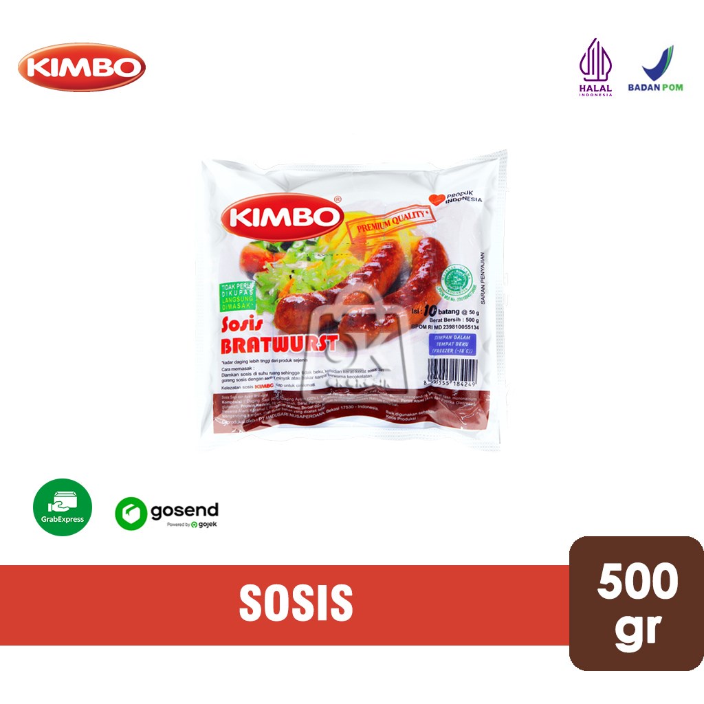 

Sosis Sapi KIMBO Bratwurst Mini isi 10 (500 gr) KHUSUS INSTANT
