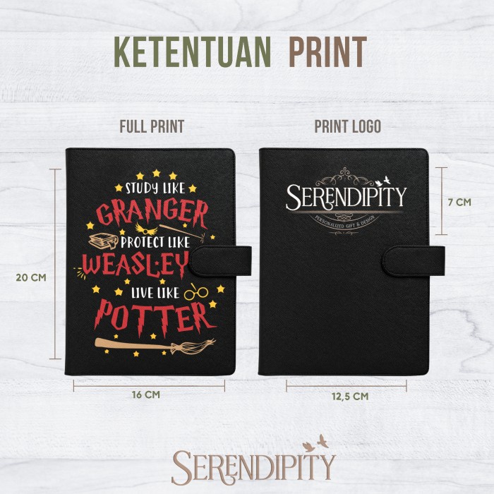 

Custom UV printing binder ring agenda A5 souvenir gift hampers hadiah - BLACK, PRINT LOGO