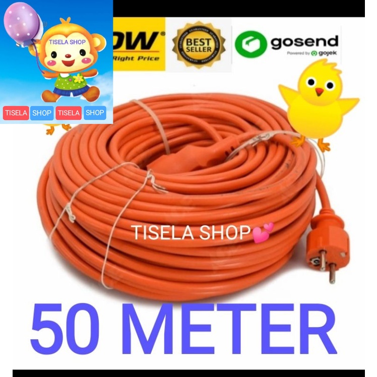 ORIGINAL KRISBOW Kabel Listrik Sambungan Colokan Ekstensi Gulung Roll 50 meter SNI
