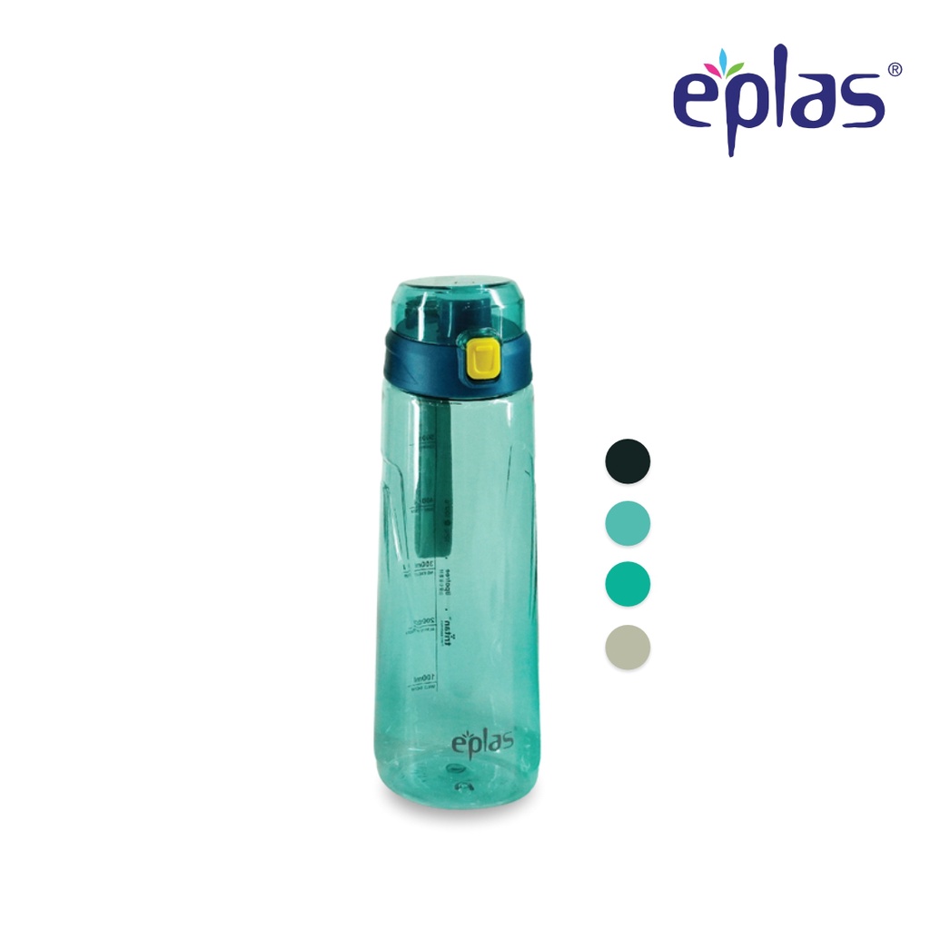 EPLAS Botol Minum Tritan Dengan Tali Silikon & Tombol Tekan, Tumbler Desain Kunci, 680ml EGA-680