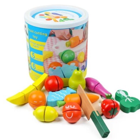 WOODEN CUTTING FRUIT/mainan kayu buah potong/mainan masakan