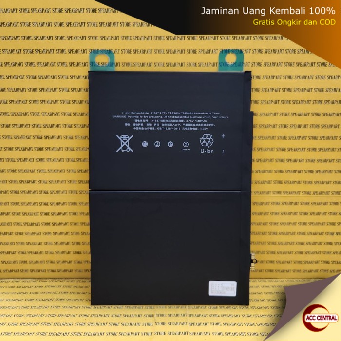 Original Baterai iPad 6 - iPad AIR 2 A1547 - Battery Batre Batrai Batere