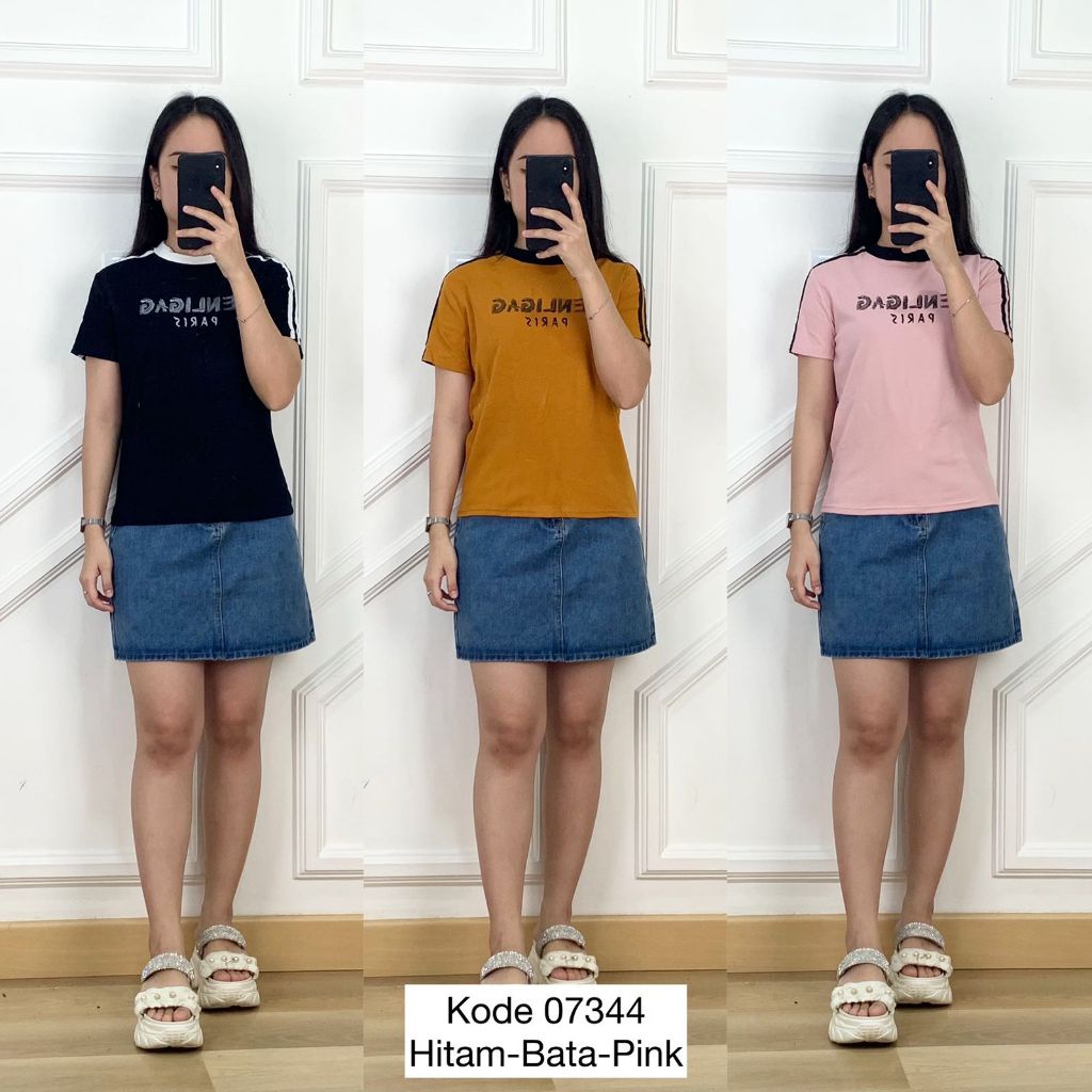 Kaos Stretch Wanita Import I Kaus Wanita Lengan Pendek I Kaos Atasan Wanita Lengan Pendek