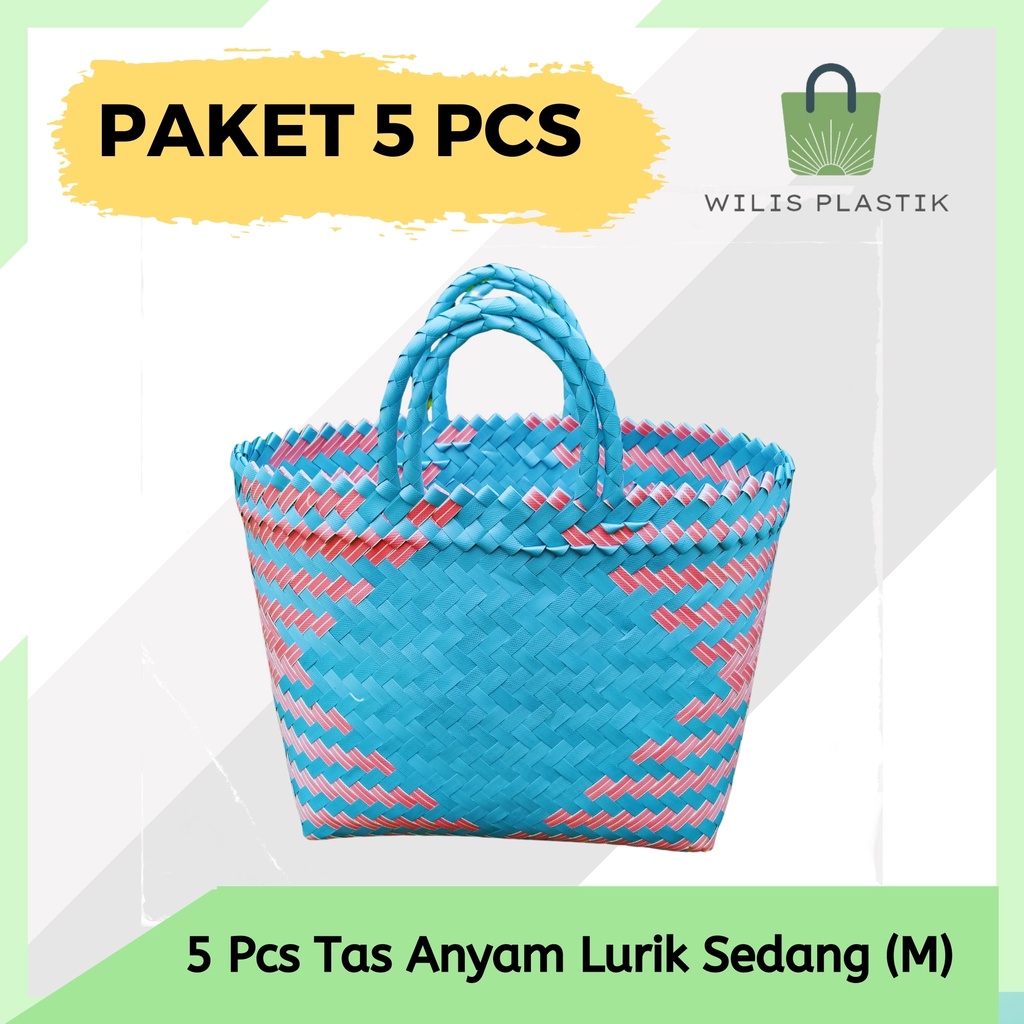 

PAKET MURAH 5 PCS Tas Anyam Hampers LURIK SEDANG untuk Hampers Souvenir Parcel Kotak Nasi