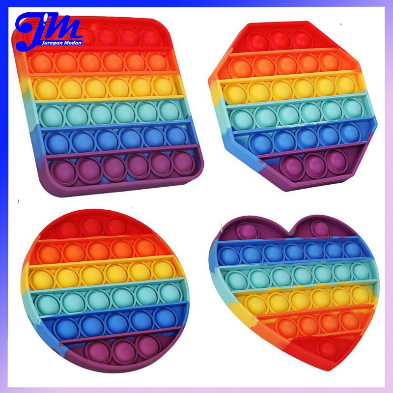 Pop It Besar Rainbow Segiempat Jumbo Puzzle Mainan Pop it Edukasi Anak