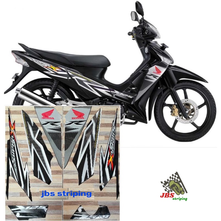 Stiker supra 125 r striping  Honda Supra X 125 R cw abu abu hitam tahun 2012 list body supra 125r