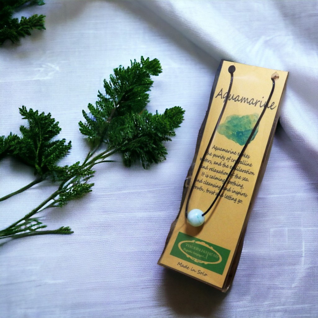 Kalung Liontin Batu Aquamarine Bulan Kelahiran Aquarius KL40-Aquamarine