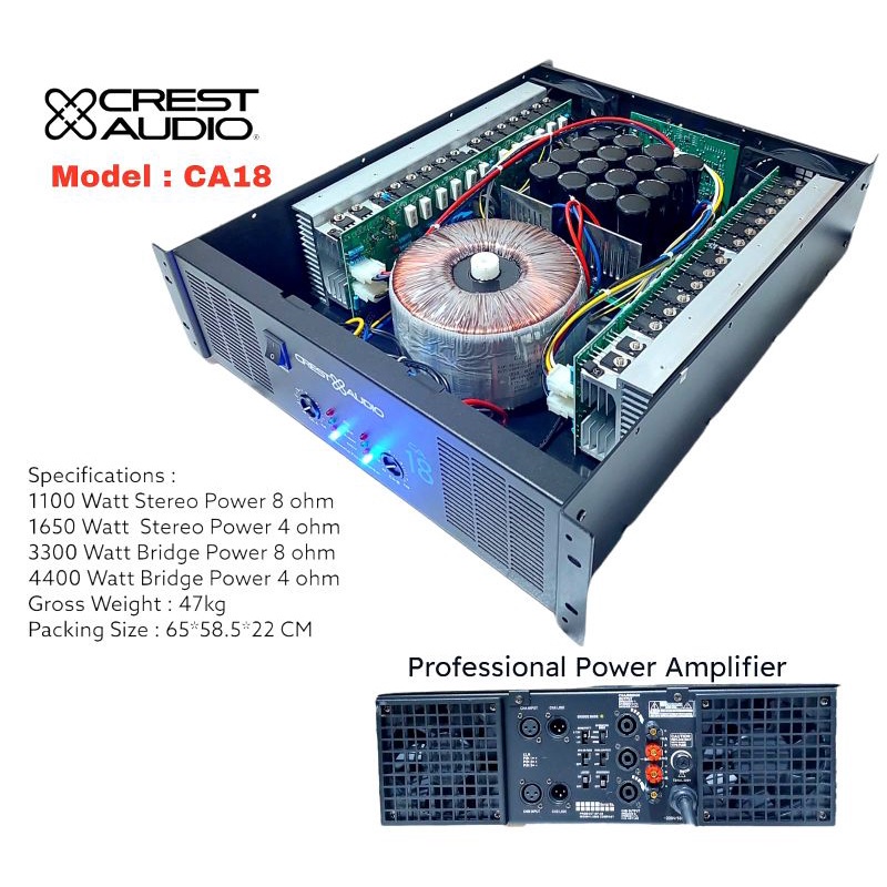 POWER AMPLIFIER CREST AUDIO CA18/CA 18 BODY PANJANG