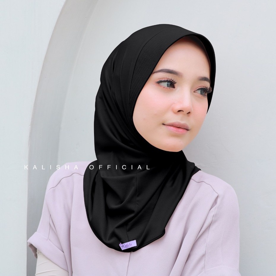 Bergo Hamidah Instan Pendek Jersey Hijab Sport Premium Instan Pendek Jersey Pet Antem Olahraga Kerud