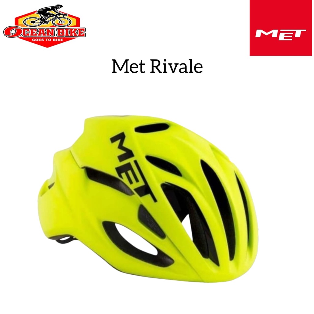MET Rivale Original Helm Sepeda Roadbike Helmet Cycling Road Bike MTB Black Red Blue Pink Yellow