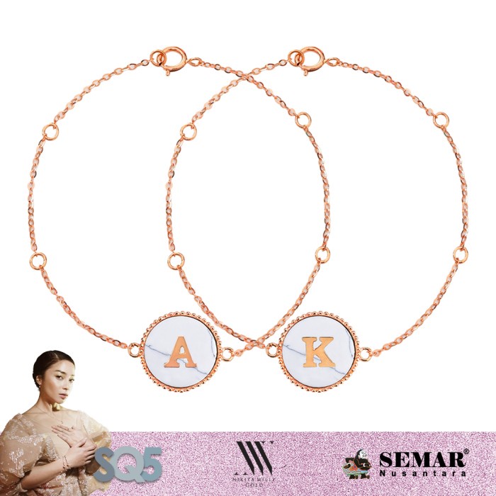 Nikita Willy Gold Renaissance Round White Marble - Bracelet