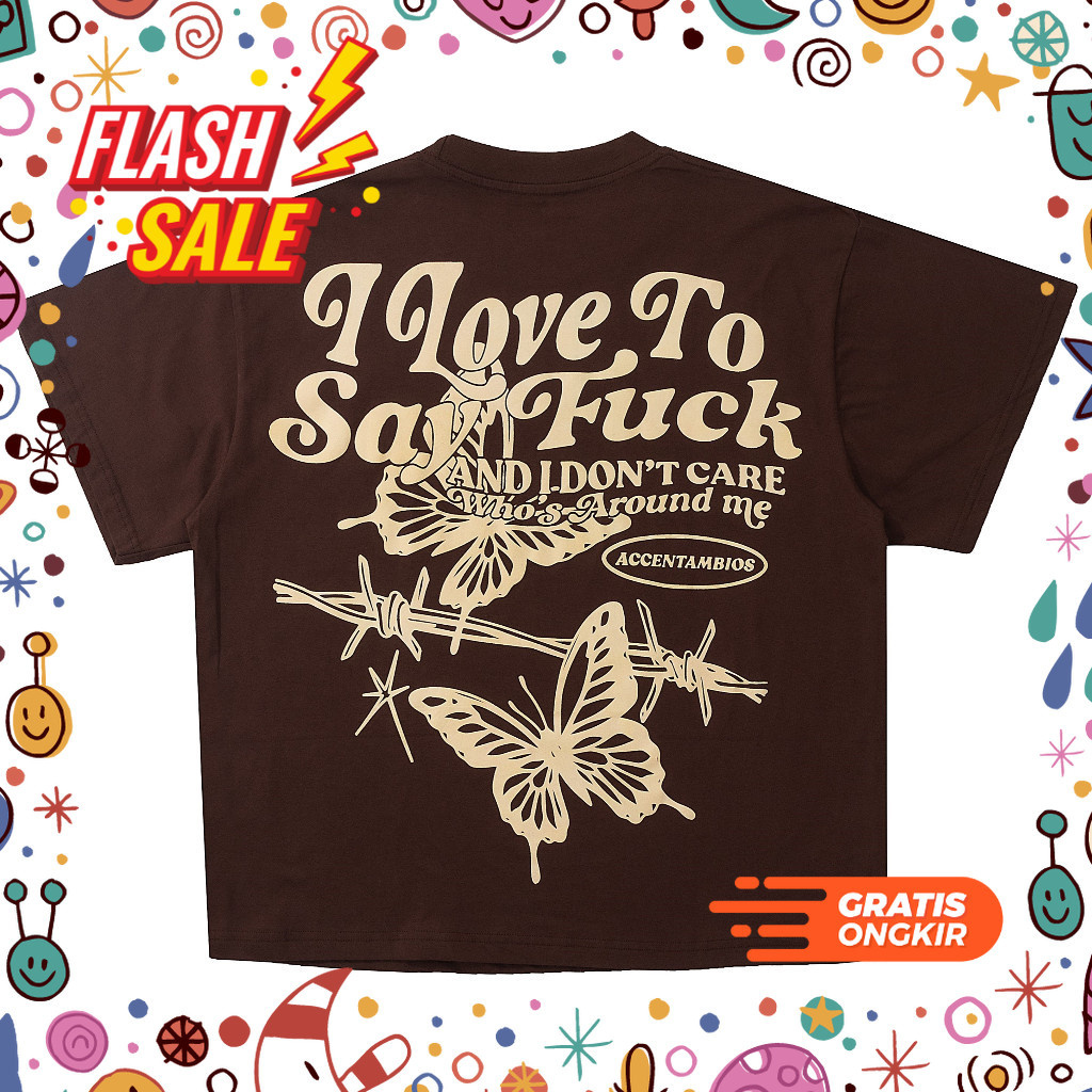 SUPERSALE / AccentAmbios Boxy fit Kaos Oversized Tshirt Butterfly Pria dan Wanita