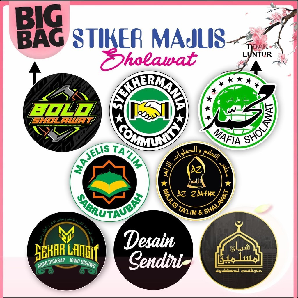 

(isi 40 pcs) Stiker Majelis bulat Syekhermania, Zahirmania, Mafia Sholawat, Habib Zaidan Lover | cutting pola Bigbag_Shop