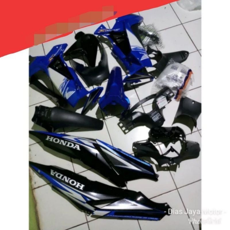 Cover full set body supra x 125 Batman biru hitam
 .