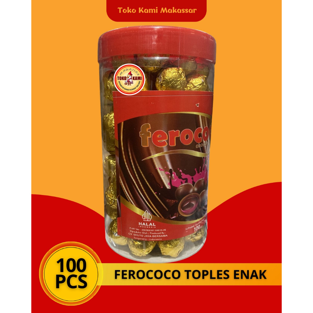 

Permen Coklat Ferococo Toples Bentuk Kelereng Enak Isi 100 Pcs