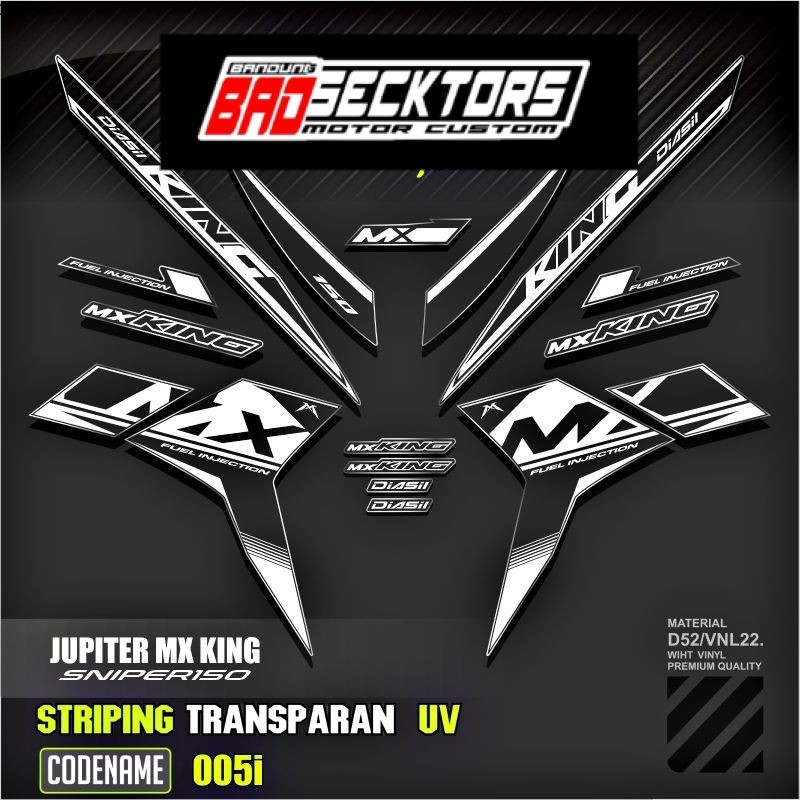Decal Sticker Striping Variasi Transparan Uv Mx King 150 Yamaha Jupiter Mx King 150 Y15ZR Y16ZR SNIP