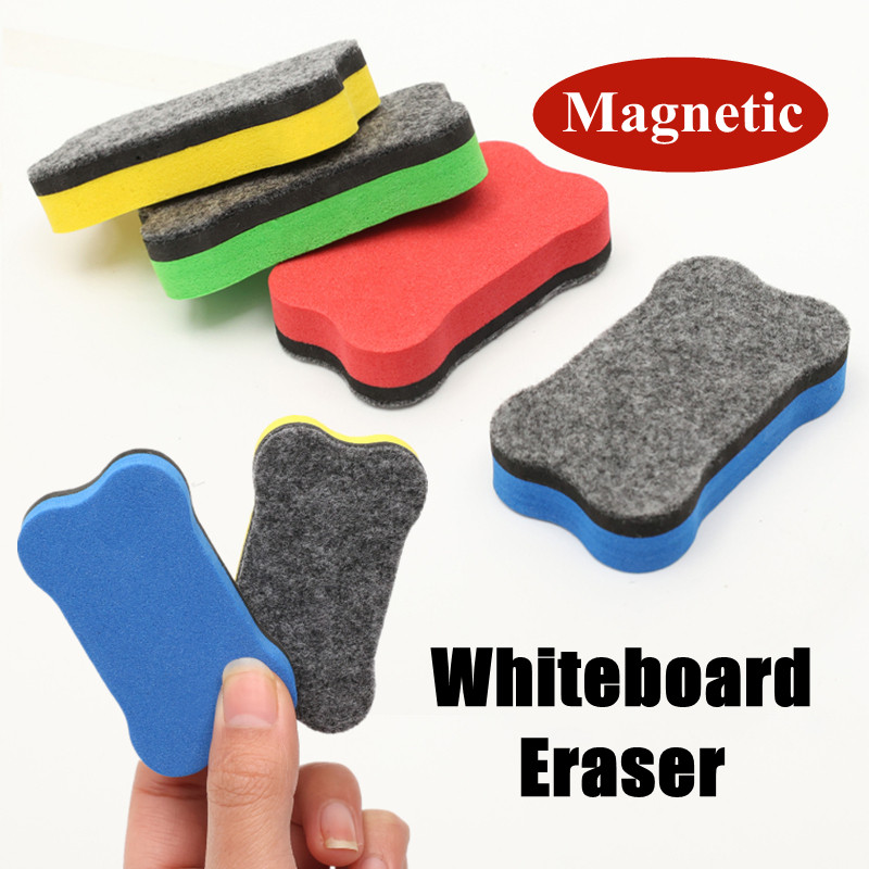

1/3Pcs High Quality Mini Bone Colorful Magnetic White Board Erasers Drywipe Marker Cleaner Teacher School Office Whiteboard 2022