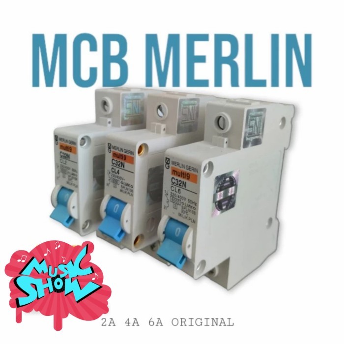 Merlin Gerlin MCB SNI ORI HOLOGRAM SPLN PLN BENSER 2A 4A 6A 450 TT - 2 Amper