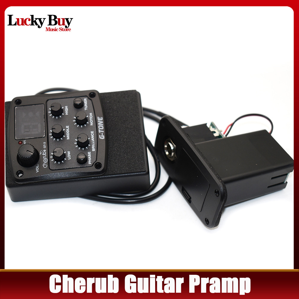 Cherub G-Tone GT-3 EQ Equalizer Acoustic Guitar Preamp Piezo Pickup LCD Display Guitar Equalizer wit