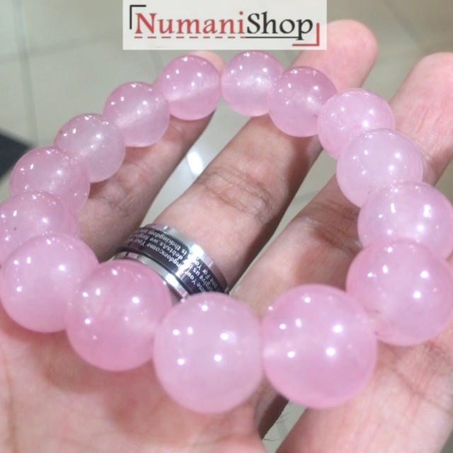 Gelang Batu Giok Pink HQ