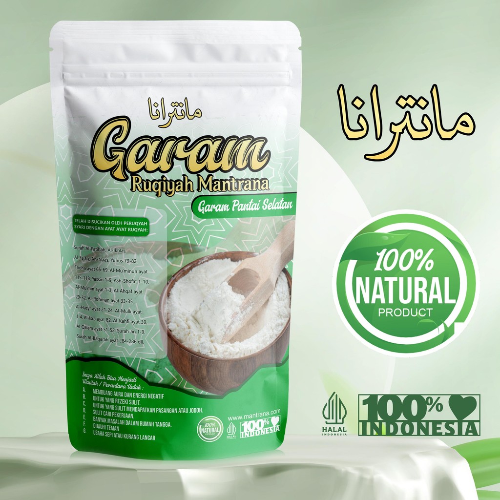 

Garam Ruqyah Mantrana Kemasan 1 Kg - Garam Pembuka Aura Negatif Pembawa Rezeki