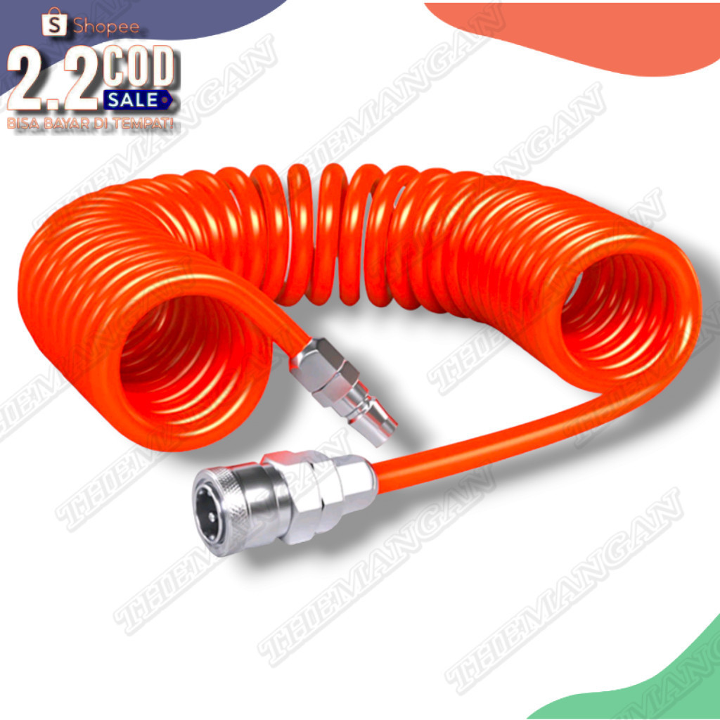 [BISA COD] Selang Kompresor Sepiral Selang Recoil Hose 5 x 8mm - MURAH