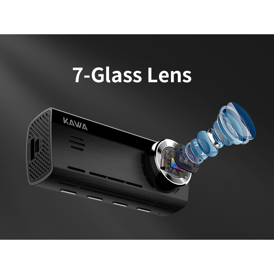 KAWA Dash Cam 4K Front & 1080P Rear Camera DVR Video Recorder Sony IMX415 Voice Control GPS WiFi 24h