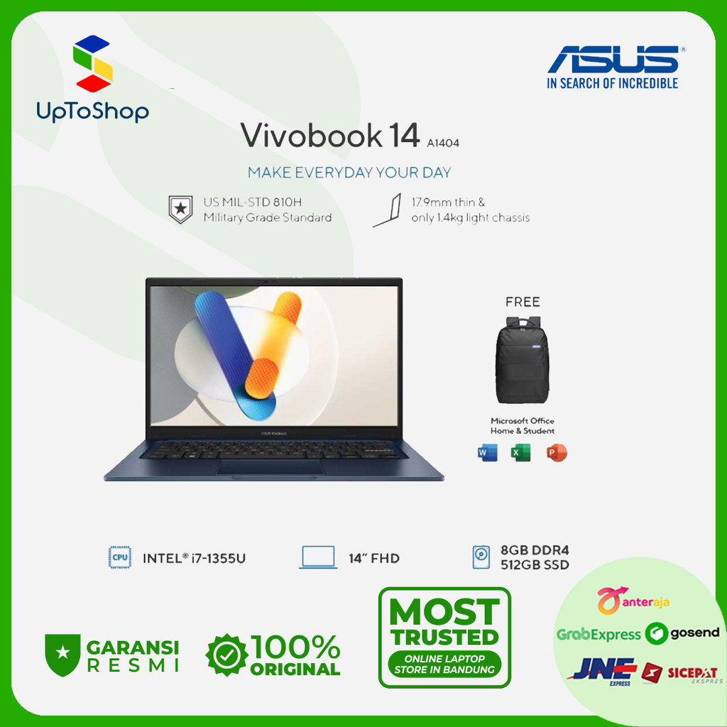 Asus Vivobook 14 A1404VA-VIPS751 Core i7-1355U 8GB 512GB 14" W11+OHS21