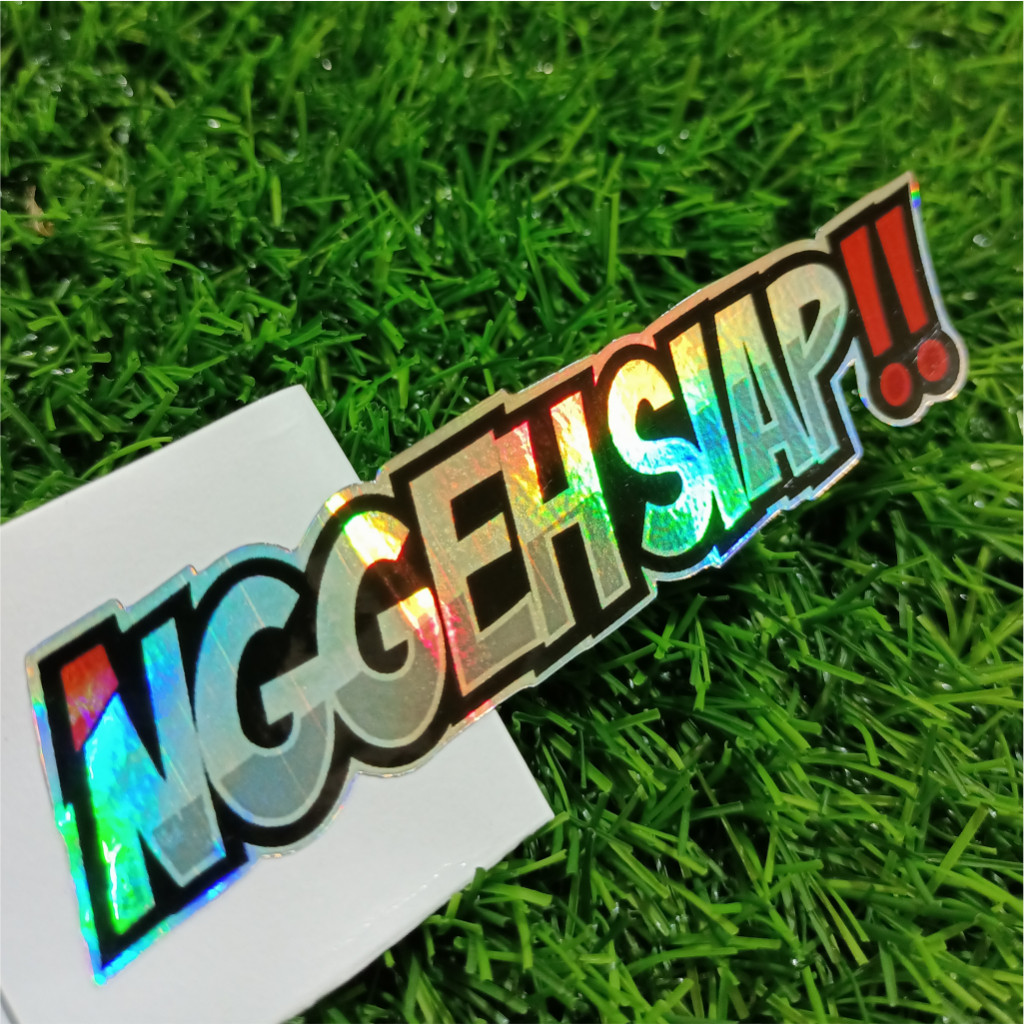 

Stiker viral | kata-kata | nggeh siap | vinyl Glossy/Hologram stiker potongan presisi terbaru stiker kecil nggeh siap
