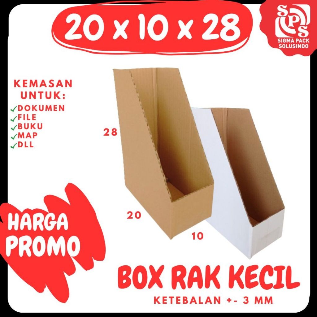 

Box Rak Kecil 20x10x28 Box File dus packing kotak kemasan karton File Dokumen Kantor MEDIAPACK