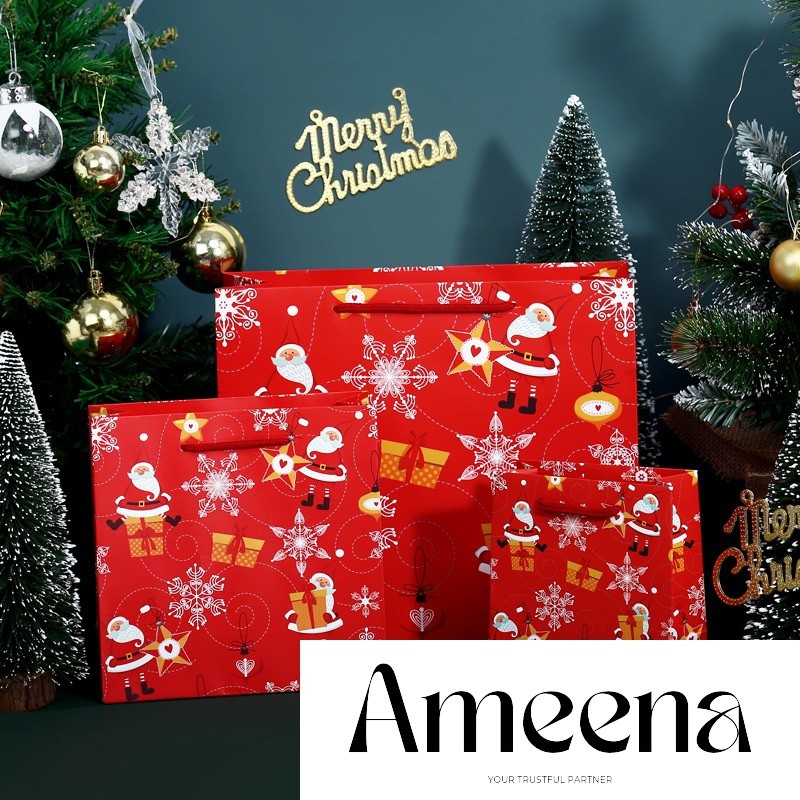

Paperbag Natal / Tas Kado/ Goodiebag shopping bag Hampers Xmas