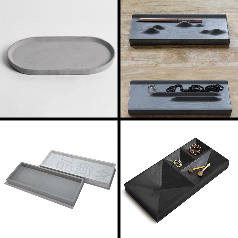 

Geometric concrete tray silicone mold cement jewelry display plate mold home decoration gypsum display mold