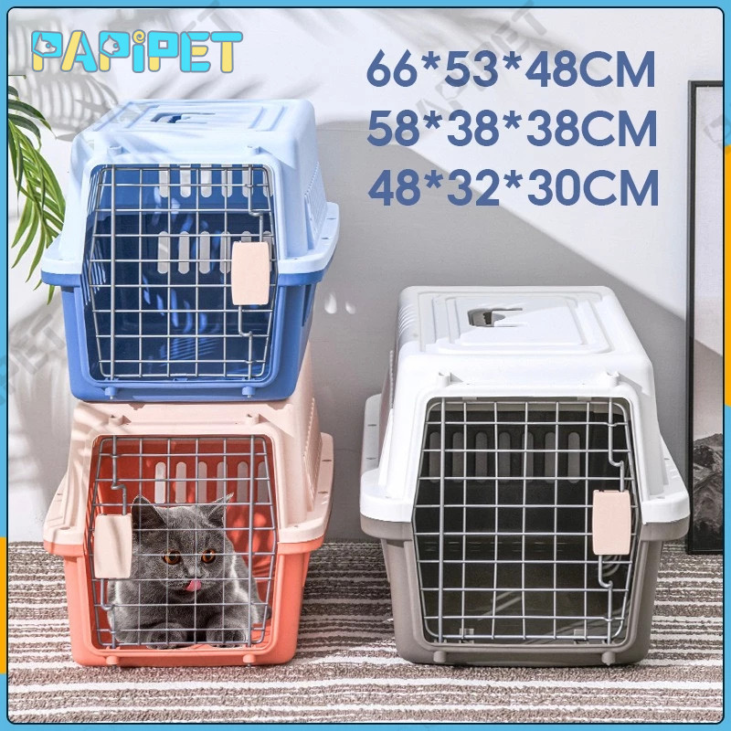 Kandang Kucing Cat Carrier Pet Carrier Travel Cat Cage Dog Carrier Crates Portable Pet Cage large