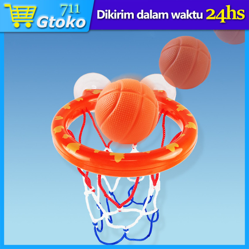 Mini Ring Basket Bola Hoop Basketball Keranjang Sucker Dinding Tempel Mainan Mandi Anak Bayi Shower 