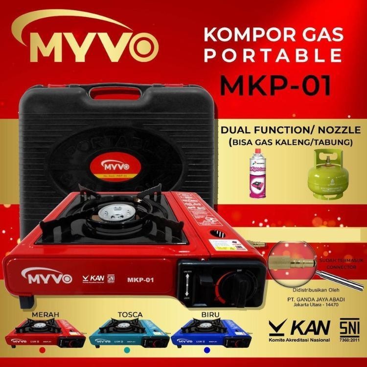 Kompor Gas Portable 1 tungku 2 In 1 MYVO / Kompor gas 1 tungku murah portable gas / Kompor Portable 