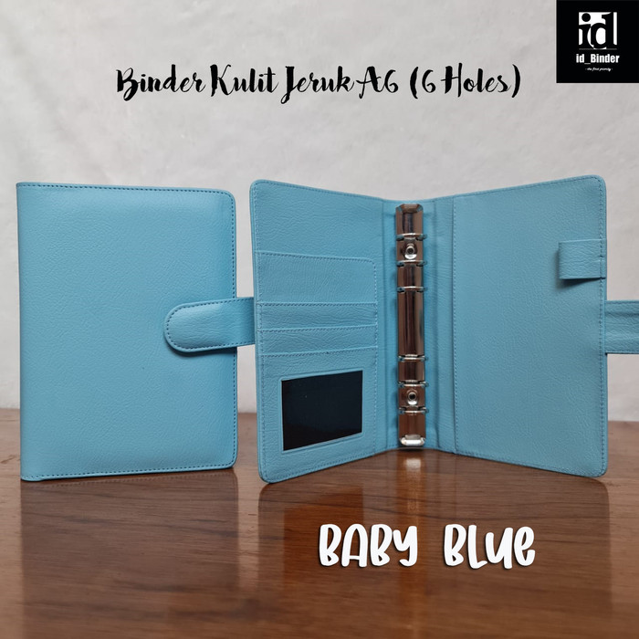 

[BIG SALE] BINDER UKURAN A6 (6 LOBANG RING) 10 WARNA PILIHAN - BABY BLUE