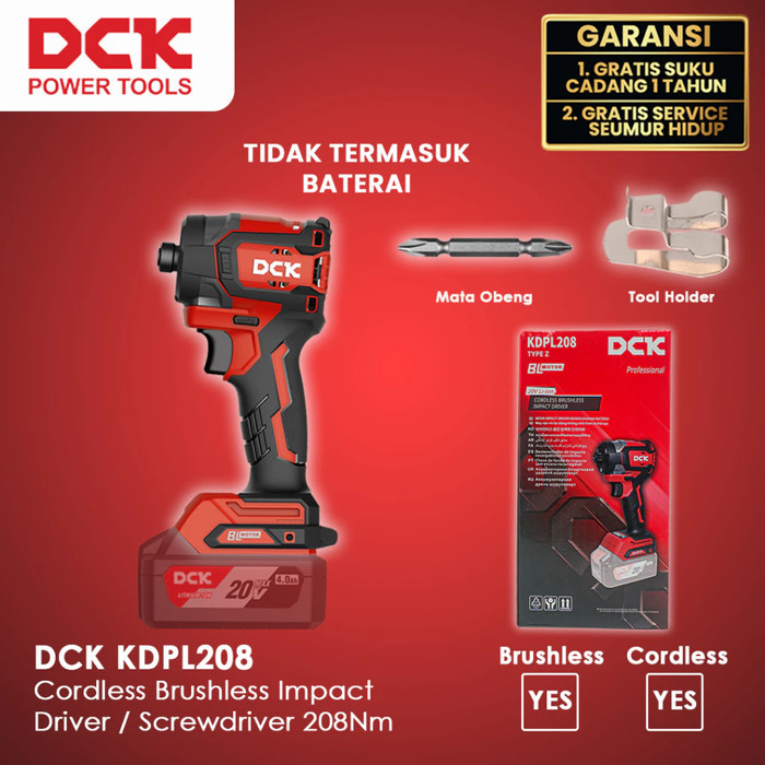 Mesin Bor Baterai Impact Driver Cordless Drill Bor Obeng - DCK KDPL208 Cordless Drill KDPL 208