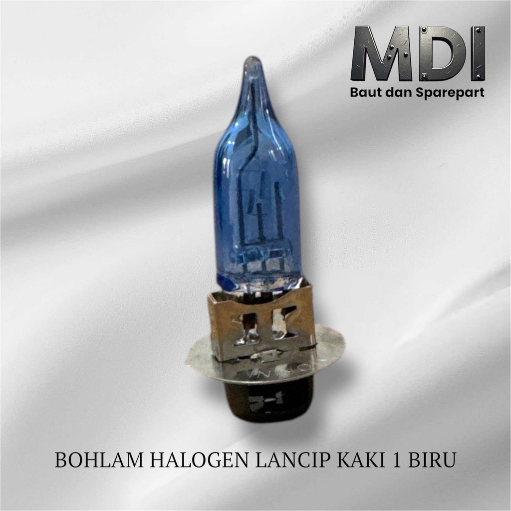 BOHLAM LAMPU MOTOR HALOGEN KAKI 1 LANCIP BIRU mokini