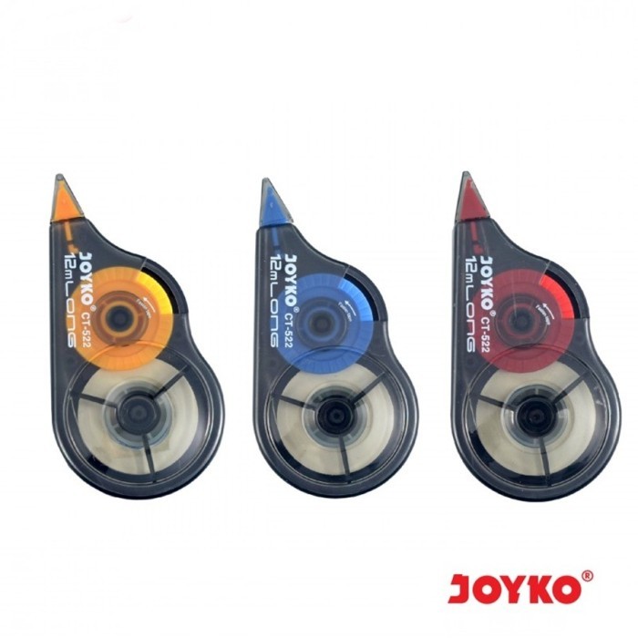 

CORRECTION TAPE 12M CT522 JOYKO 12 M X 5 MM CT 522 PITA KOREKSI TIP EX TIPEX ROLL TIPE X ROL - 12pcs