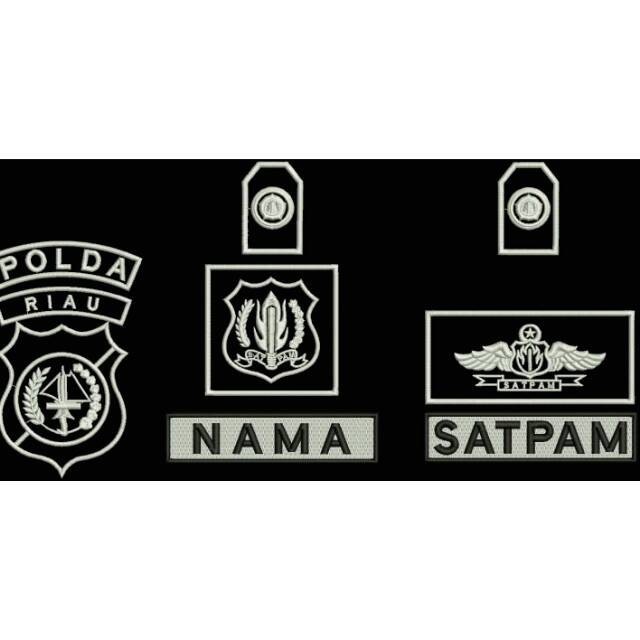 Bordir Bordir atribut SATPAM putih