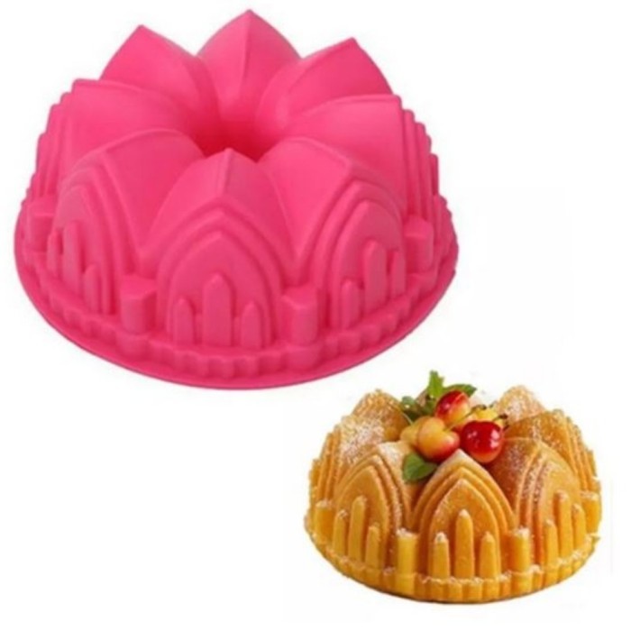 Loyang silicone cetakan silikon puding jelly kue cake 3D rumah kastil