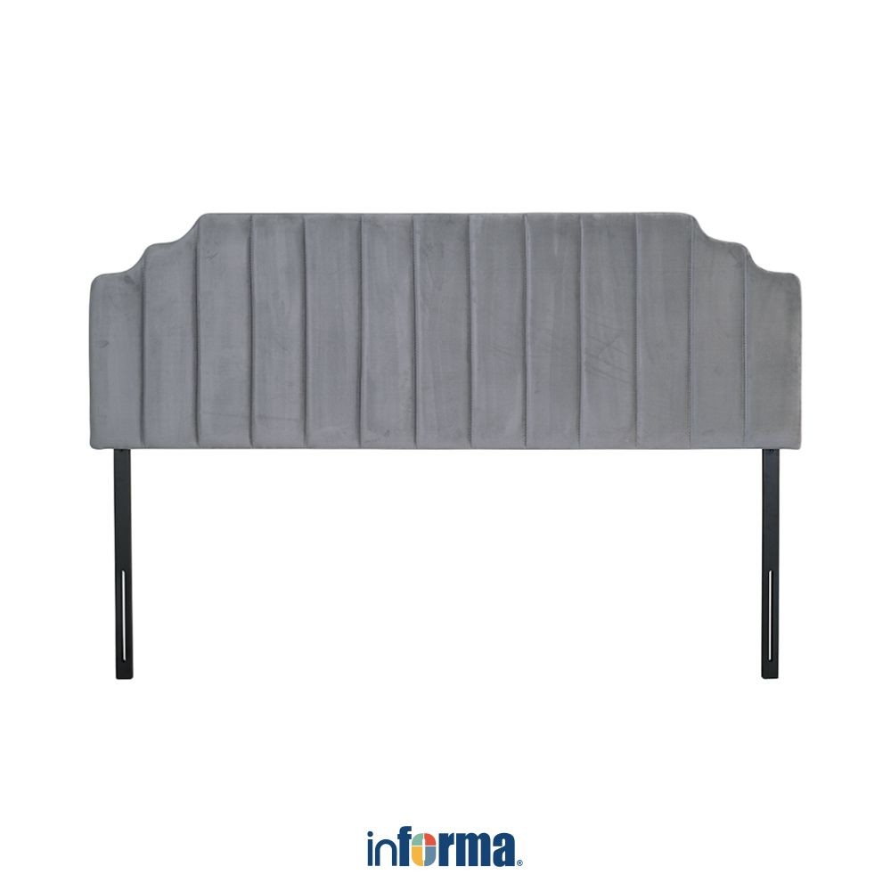 Informa Sleep 120x200 cm Lona Headboard Velvet - Abu-Abu Sandaran Kasur Aksesoris Papan Kepala Ranja