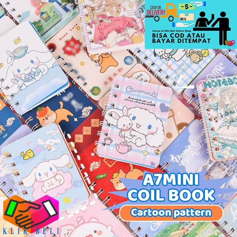

Notebook Sanrio A7 Renceng Catatan Buku Memo Ring Diary Agenda Note Book Motif Karakter