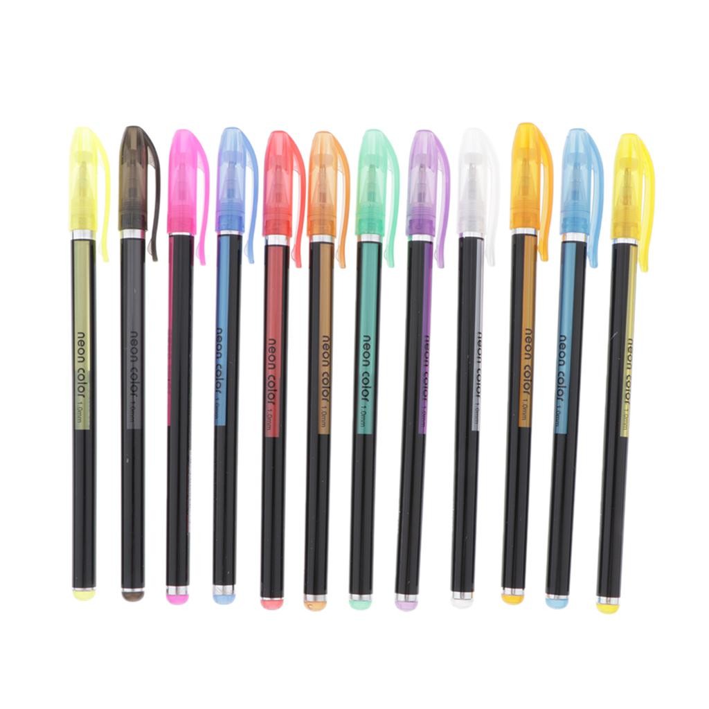 

Color Gel Pens Set, Colored Ballpoint Ink Pens Fluorescent Highlighter Markers for Adults Coloring Books