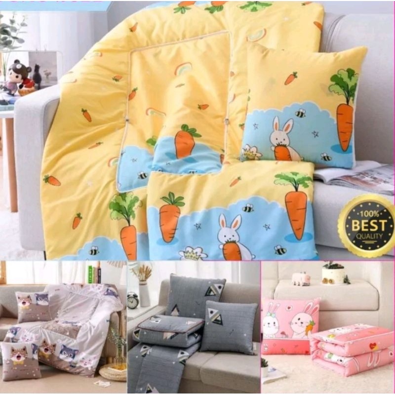 COD Bantal Selimut / BAL MUT Bantal Selimut Kepala tidur Travel dewasa Anak Bisa di lipat Bantal sel
