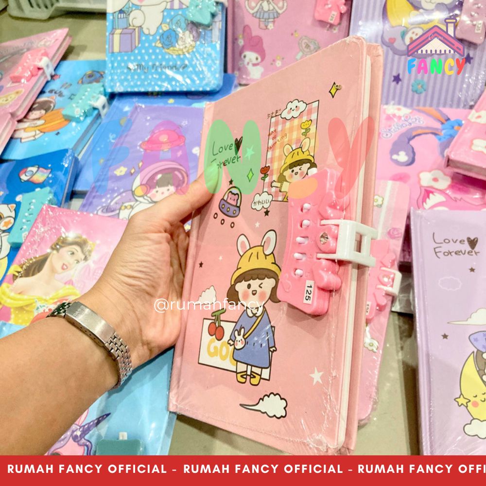 

RK Buku Diary Kunci/ Diary + Password FANCY Ukuran Besar (20, 3 cm x 14, 2 cm) Motif My Melodi /