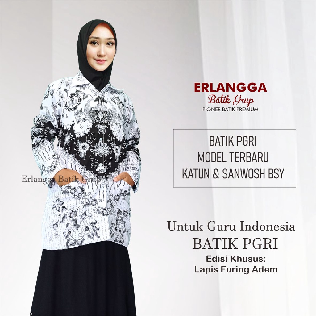 TREND BATIK MASA KINI DESAIN BARU HARGA MURAH /Batik PGRI Wanita Terbaru Original 2022 Seragam Batik